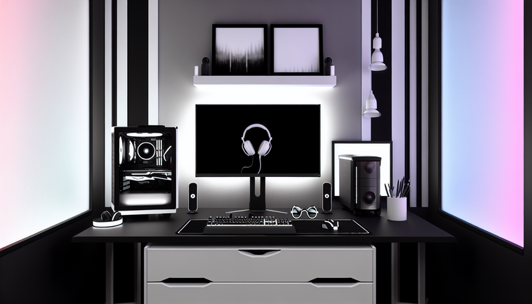 Crafting Tranquility: My Black-and-White Desk Setup with a Secret Symphony